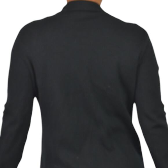 J Crew Factory Sweater Blazer Black Cardigan Knit Collared Cotton Pockets Medium - Picture 5 of 16
